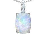 Original Star K™ Large 14x10mm Cushion Cut Created Opal Pendant
