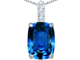 Original Star K™ Large 14x10mm Cushion Cut Simulated Blue Topaz Pendant