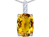 Original Star K™ Large 14x10mm Cushion Cut Simulated Citrine Pendant