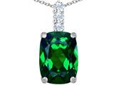 Original Star K™ Large 14x10mm Cushion Cut Simulated Emerald Pendant