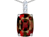 Original Star K™ Large 14x10mm Cushion Cut Simulated Garnet Pendant