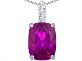 Original Star K™ Large 14x10mm Cushion Cut Created Pink Sapphire Pendant