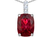 Original Star K™ Large 14x10mm Cushion Cut Created Ruby Pendant
