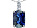 Original Star K™ Large 14x10mm Cushion Cut Created Sapphire Pendant