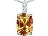 Original Star K™ Large 14x10mm Cushion Cut Simulated Imperial Yellow Topaz Pendant