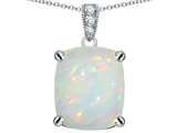 Original Star K™ Large 12x10mm Cushion Cut Created Opal Pendant