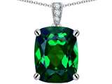 Original Star K™ Large 12x10mm Cushion Cut Simulated Emerald Pendant