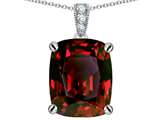 Original Star K™ Large 12x10mm Cushion Cut Simulated Garnet Pendant