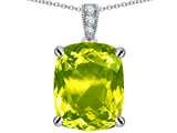 Original Star K™ Large 12x10mm Cushion Cut Simulated Peridot Pendant