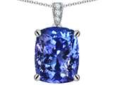 Original Star K™ Large 12x10mm Cushion Cut Simulated Tanzanite Pendant