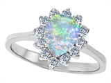 Original Star K™ 8x6mm Pear Shape Created Opal Engagement Ring