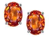 Original Star K™ Oval 8x6mm Simulated Orange Mexican Fire Opal Earring Studs