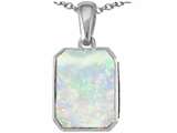 Original Star K™ Emerald Cut 10x8mm Created Opal Pendant