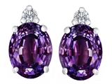 Original Star K™ 8x6mm Oval Simulated Alexandrite Earring Studs