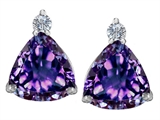 Original Star K™ 7mm Trillion Cut Simulated Alexandrite Earring Studs
