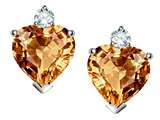 Original Star K™ 7mm Heart Shape Simulated Imperial Yellow Topaz Earrings
