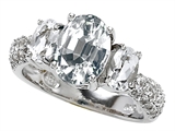 Original Star K™ 9x7mm Oval Genuine White Topaz Engagement Ring