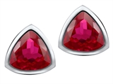 Original Star K™ 7mm Trillion Cut Created Ruby Earring Studs