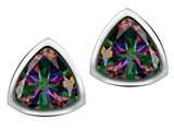 Original Star K™ 7mm Trillion Cut Rainbow Mystic Topaz Earring Studs