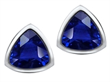 Original Star K™ 7mm Trillion Cut Created Sapphire Earring Studs