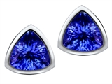 Original Star K™ 7mm Trillion Cut Simulated Tanzanite Earring Studs