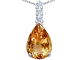 Original Star K™ Large 14x10mm Pear Shape Simulated Imperial Yellow Topaz Pendant