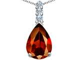 Original Star K™ Large 14x10mm Pear Shape Simulated Garnet Pendant