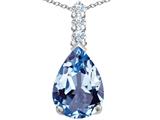 Original Star K™ Large 14x10mm Pear Shape Simulated Aquamarine Pendant