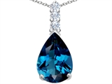 Original Star K™ Large 14x10mm Pear Shape Simulated Blue Topaz Pendant