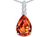 Original Star K™ Large 14x10mm Pear Shape Simulated Orange Mexican Fire Opal Pendant