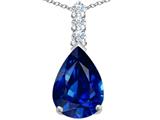 Original Star K™ Large 14x10mm Pear Shape Created Sapphire Pendant