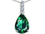 Original Star K™ Large 14x10mm Pear Shape Simulated Emerald Pendant