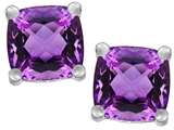 Original Star K™ Cushion Cut 7mm Genuine Amethyst Earring Studs