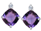 Original Star K™ 7mm Cushion Cut Simulated Alexandrite Earring Studs