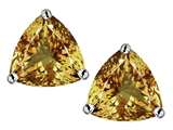 Original Star K™ Trillion 7mm Simulated Imperial Yellow Topaz Earring Studs