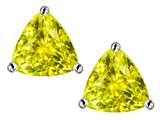 Original Star K™ Trillion 7mm Simulated Yellow Sapphire Earring Studs