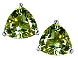 Original Star K™ Trillion 7mm Simulated Green Tourmaline Earring Studs