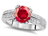 Original Star K™ Round 7mm Created Ruby Engagement Wedding Ring