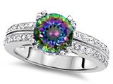 Original Star K™ Round 7mm Rainbow Mystic Topaz Engagement Wedding Ring