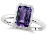 Tommaso Design™ 8x6mm Emerald Octagon Cut Simulated Alexandrite Engagement Solitaire Ring