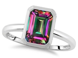 Tommaso Design™ 8x6mm Emerald Octagon Cut Rain Mystic Topaz Engagement Solitaire Ring