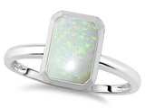 Tommaso Design™ 8x6mm Emerald Octagon Cut Genuine Opal Engagement Solitaire Ring
