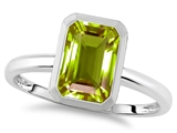Tommaso Design™ 8x6mm Emerald Octagon Cut Genuine Peridot Engagement Solitaire Ring