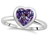 Tommaso Design™ 7mm Heart Shape Simulated Alexandrite Engagement Solitaire Ring