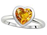 Tommaso Design™ 7mm Heart Shape Genuine Citrine Engagement Solitaire Ring