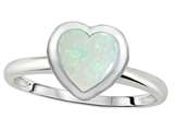 Tommaso Design™ 7mm Heart Shape Genuine Opal Engagement Solitaire Ring