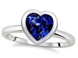 Tommaso Design™ 7mm Heart Shape Created Sapphire Engagement Solitaire Ring