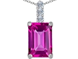 Original Star K™ Large 14x10mm Emerald Cut Created Pink Sapphire Pendant