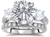 Original Star K™ Large 10mm Round Genuine White Topaz Engagement Wedding Set
