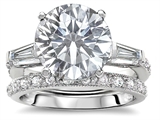 Original Star K™ Large 10mm Round Genuine White Topaz Engagement Wedding Set